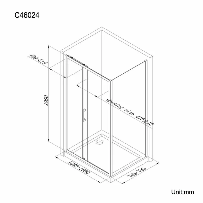 Hamburg Easy Clean 8mm Sliding Shower Enclosure 1100x800mm - Easy Fix Feature