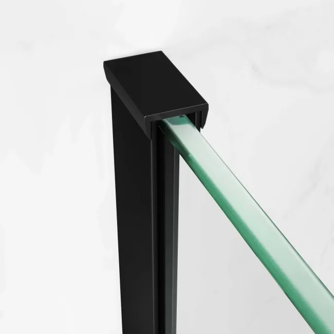 Vienna Matt Black Easy Clean 8mm Hinged Shower Enclosure 1100x900mm