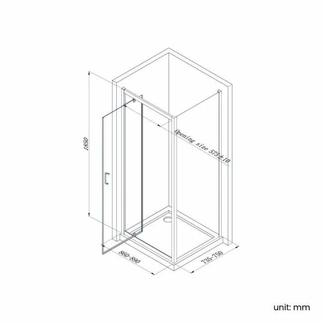 London Brushed Brass 6mm Pivot Shower Enclosure 900x760mm