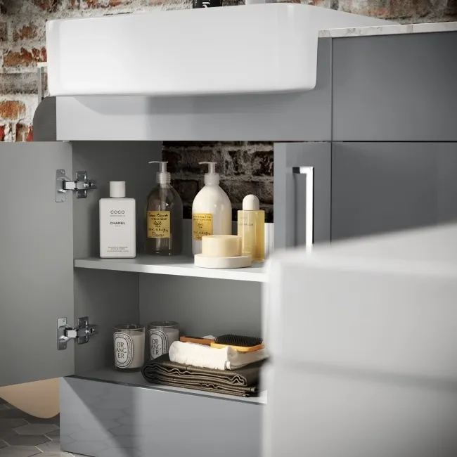 Harper Stone Grey Combination Vanity Basin with Marble Top & Atlanta Toilet 1200mm