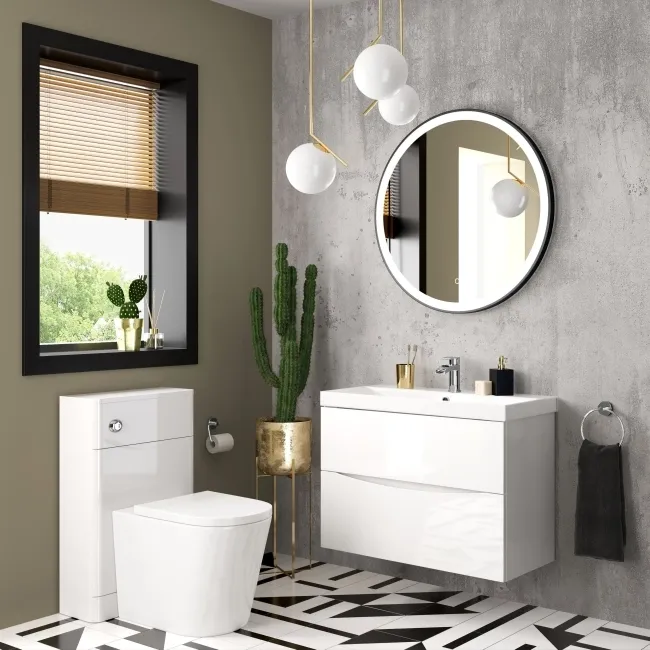 Austin Gloss White Wall Hung Basin Drawer Vanity 800mm