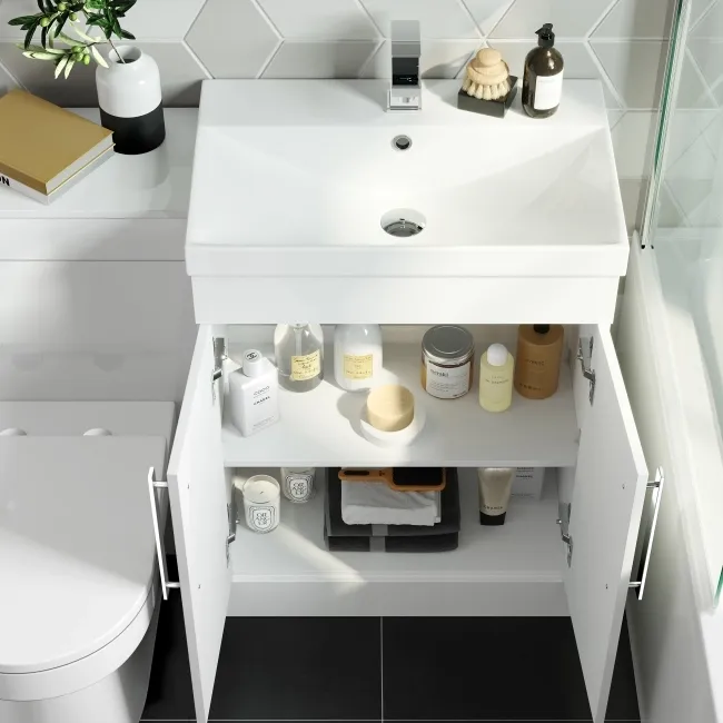 Avon Gloss White Combination Vanity Basin and Miami Toilet 1100mm