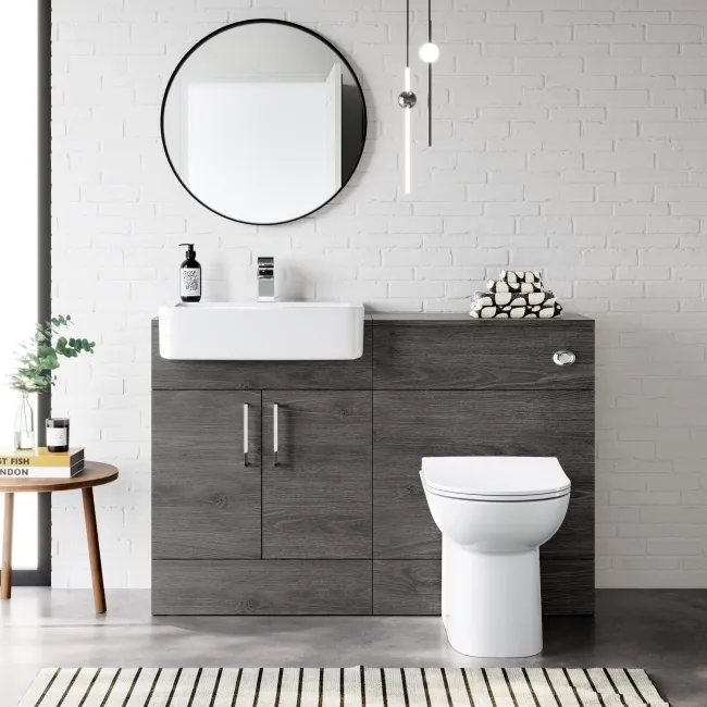 Harper Charcoal Elm Combination Vanity Basin and Aruba Toilet 1200mm