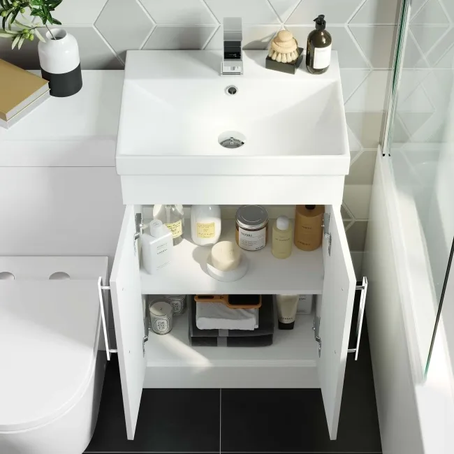 Avon Gloss White Combination Vanity Basin and Boston Toilet 1000mm