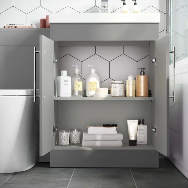 Avon Stone Grey Combination Vanity Basin and Boston Toilet 1100mm