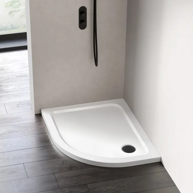 London Offset Quadrant Stone Shower Tray 1000x800mm - Right Handed