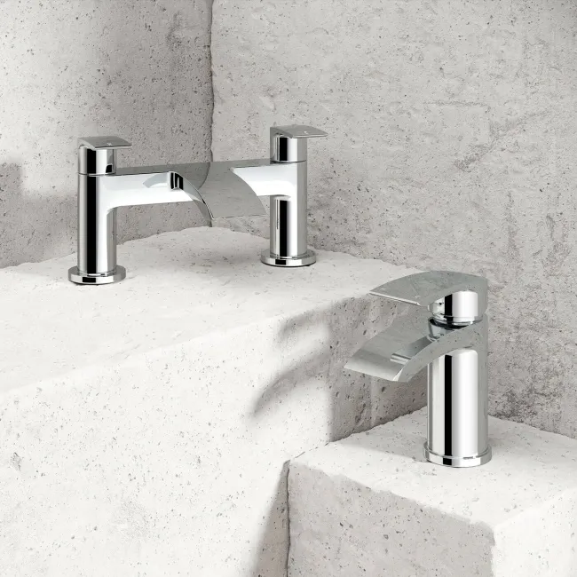 Severn Chrome Basin & Bath Mixer Tap Set