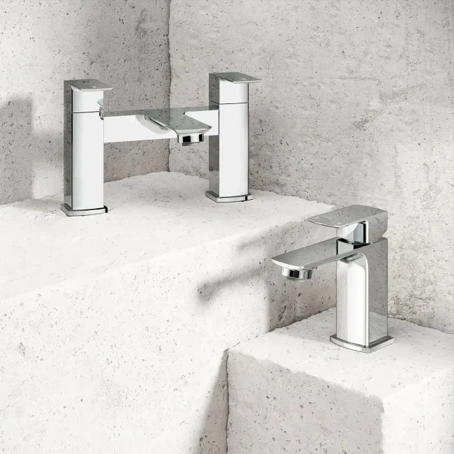 Mersey Chrome Basin & Bath Mixer Tap Set