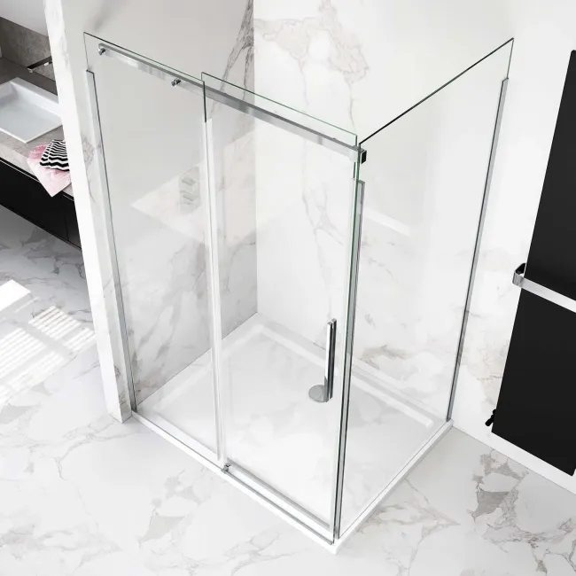 Stockholm Easy Clean 8mm Frameless Sliding Shower Enclosure 1200x900mm