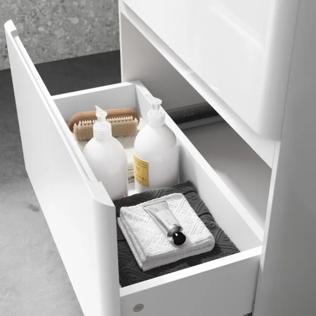 Corsica Gloss White Slimline Basin Drawer Vanity 600mm