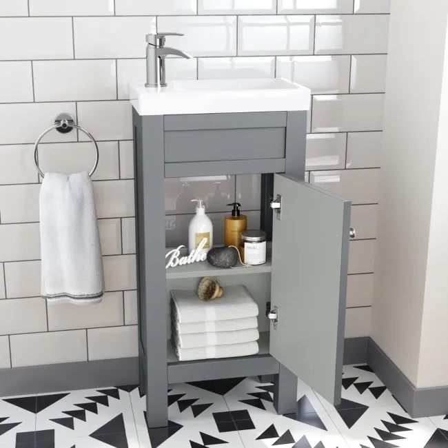 Bermuda Dove Grey Cloakroom Basin Vanity 400mm