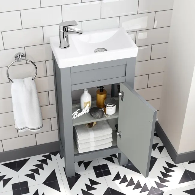Bermuda Dove Grey Cloakroom Basin Vanity 400mm