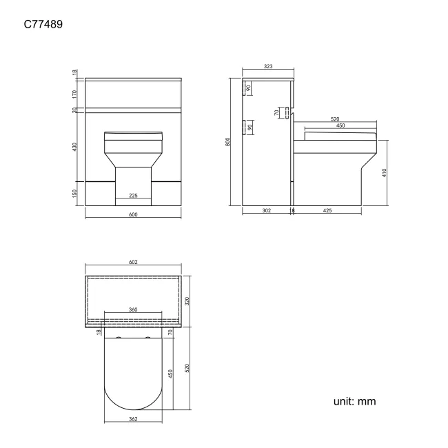Foster Gloss White Back To Wall Unit and Denver Toilet