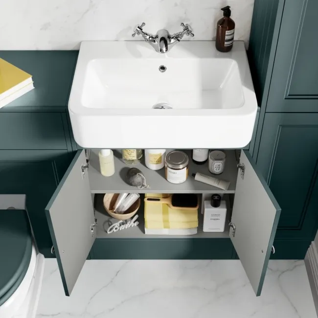 Monaco Midnight Green Basin Vanity 600mm