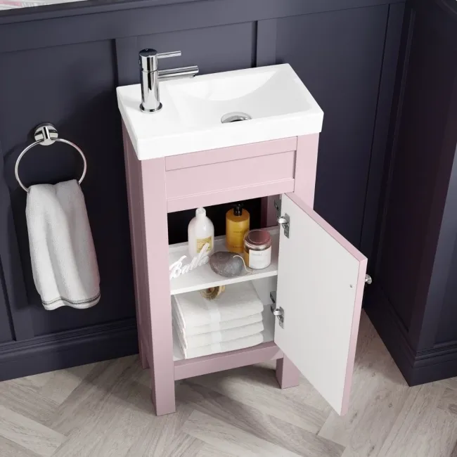Bermuda Cashmere Pink Cloakroom Basin Vanity 400mm