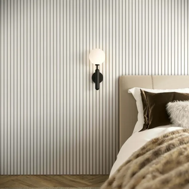 Trepanel® All White on White Felt Acoustic Wood Slat Panels