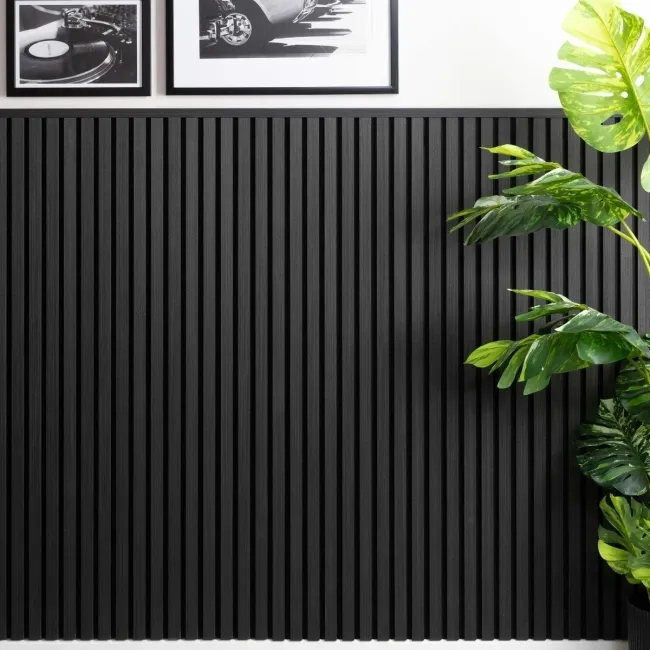 Trepanel® Black Wood Acoustic Panel Top Trim