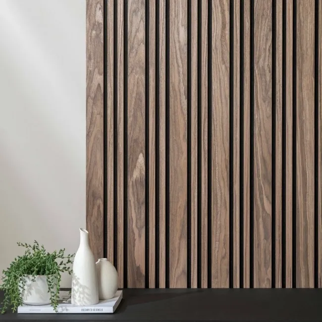 Trepanel Design® Autumn Brown Multi-Width Acoustic Wood Wall Panels