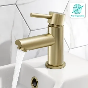 Wye Brushed Brass Cloakroom Basin Mixer Tap