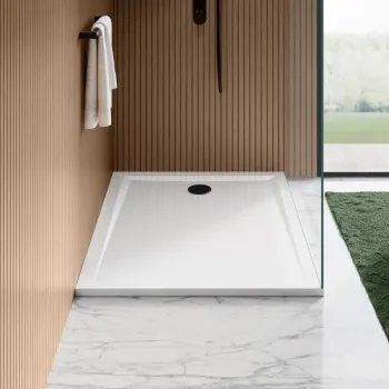 Sydney Low Profile Rectangular Gloss White Stone Shower Tray 1200x700mm