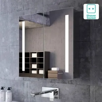 Emielia Illuminated LED Mirror Cabinet 600x600mm