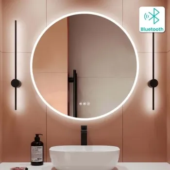 Aria Round Illuminated LED Mirror With BLUETOOTH Speaker 800mm