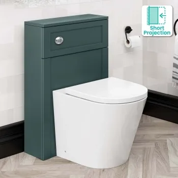Bermuda Traditional Midnight Green Slimline Back To Wall Unit and Boston Toilet