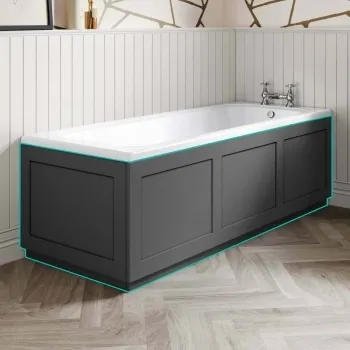 Traditional Slate Grey Wooden Bath Panel Pack 1700x680mm