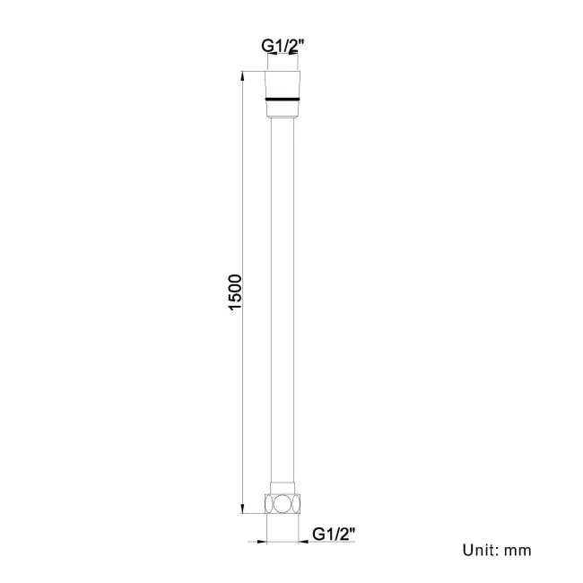 1500mm Matt Black Shower Hose