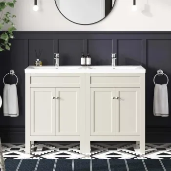 Bermuda Chalk White Double Basin Vanity 1200mm