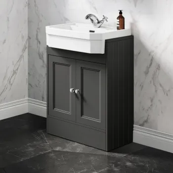 Monaco Graphite Grey Traditional Basin Vanity 600mm