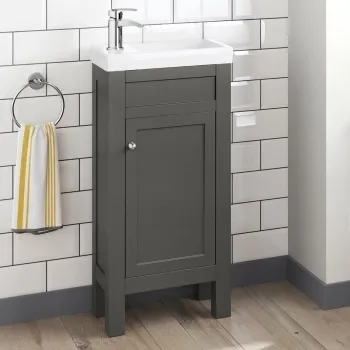 Bermuda Graphite Grey Cloakroom Basin Vanity 400mm