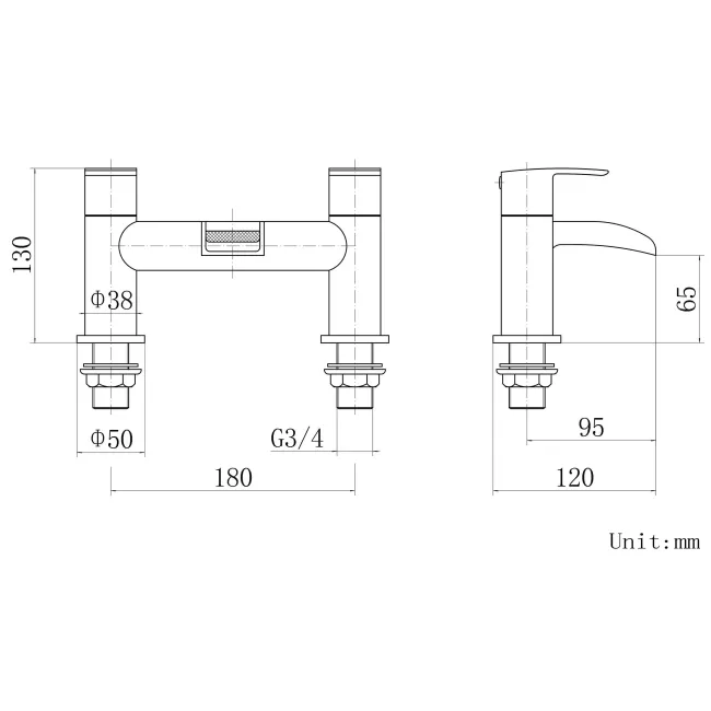 Eden Chrome Waterfall Bath Filler