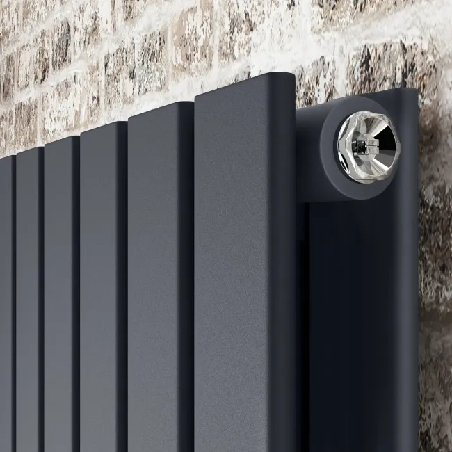 Faro Anthracite Double Flat Panel Horizontal Radiator 600x1400mm