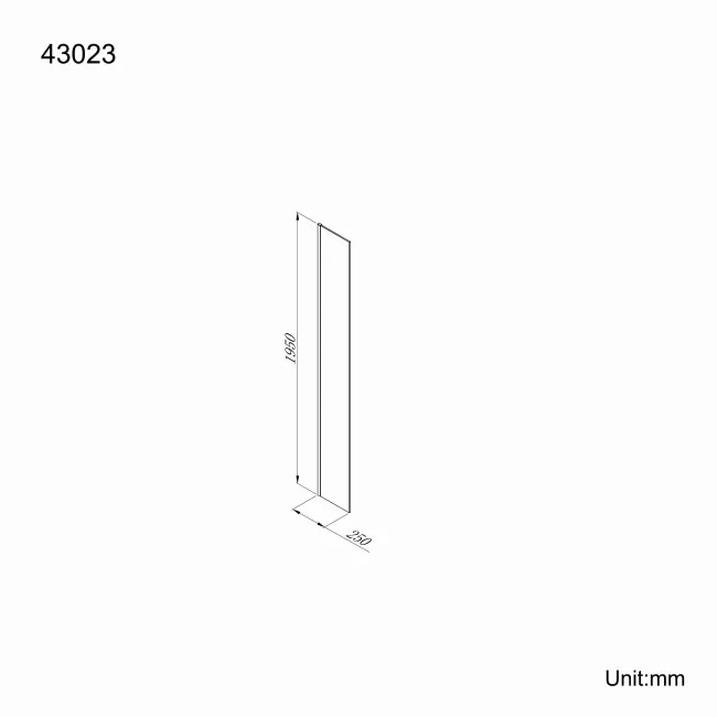 Copenhagen Easy Clean 8mm Wet Room Shower Glass Return Panel 250mm