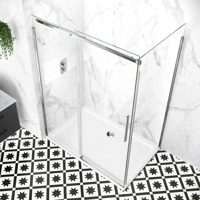 Stockholm Easy Clean 8mm Frameless Sliding Shower Enclosure 1400x800mm