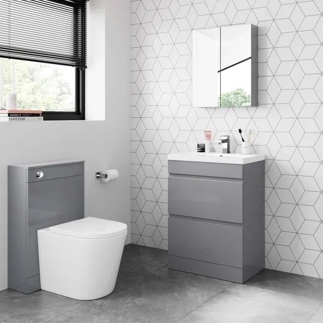 Trent Stone Grey Basin Drawer Vanity 600mm