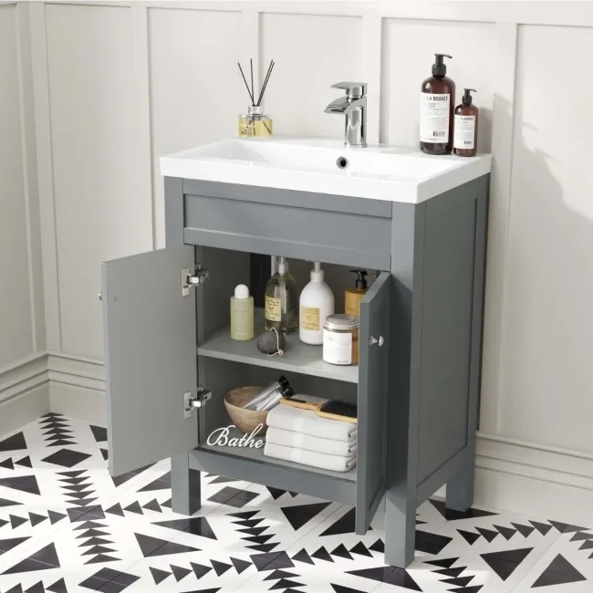 Bermuda Dove Grey Basin Vanity 600mm