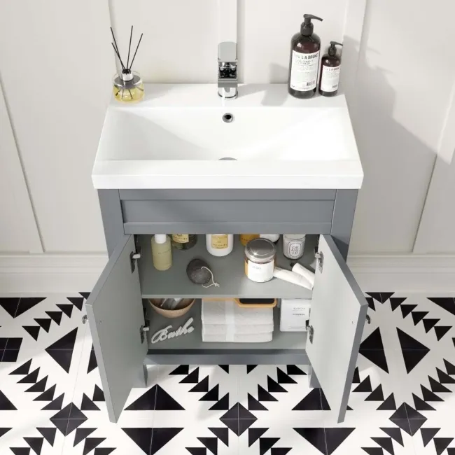 Bermuda Dove Grey Basin Vanity 600mm