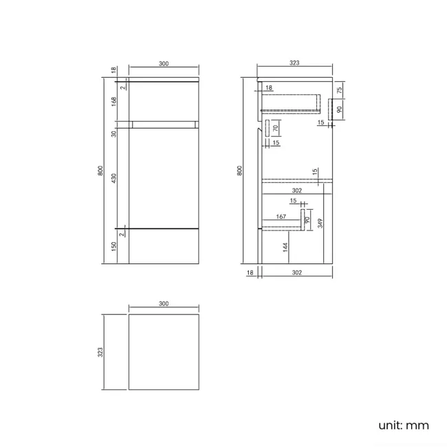Foster Gloss White Combination Vanity Basin and Tucson Toilet 1500mm