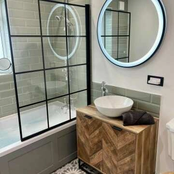 Mollie Black Framed Round Illuminated LED Mirror 800mm