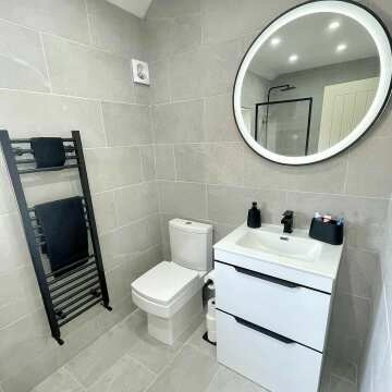 Mollie Black Framed Round Illuminated LED Mirror 800mm