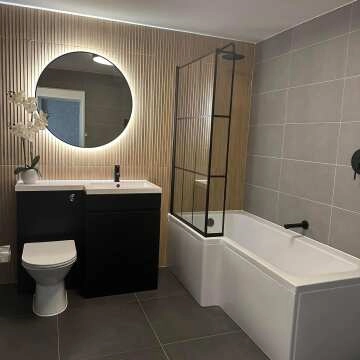  Mollie Black Framed Round Backlit llluminated LED Mirror 800mm 