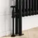Athens Matt Black Double Column Vertical Traditional Radiator 1800x290mm
