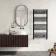 Naples Premium Matt Black Straight Heated Towel Rail 1200x600mm