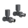 Straight Anthracite Manual Radiator Valves (Pair) Standard 15mm