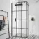 Munich Matt Black Grid Easy Clean 8mm Wet Room Shower Glass Return Panel 250mm