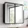 Olivia Black Framed Illuminated LED Mirror Cabinet 710x800mm