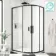 Hamburg Matt Black Easy Clean 8mm Offset Quadrant Shower Enclosure 1200x900mm - Easy Fix