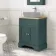 Lucia Midnight Green Cabinet with Oak Effect Top 640mm - Excludes Counter Top Basin